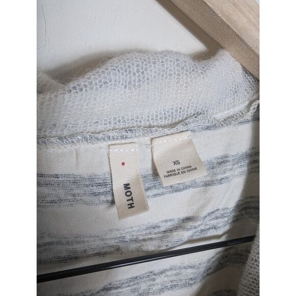 Anthropologie Moth Striped Alpaca Wool Blend Cowl Neck Sweater - Picture 6 of 8